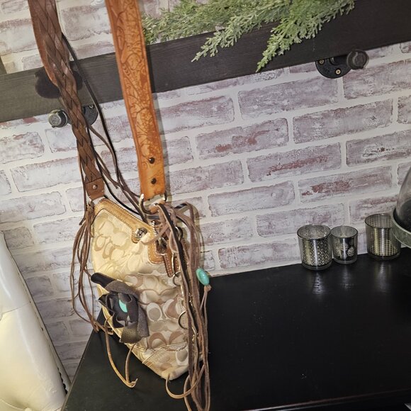 Coach upcycled crossbody handbag purse - Picture 6 of 8